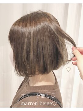 フィゼル 福島店(fizelle) ぷつんとボブ×ベージュカラーいけもとみお