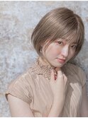 大人可愛いミルクティーミニ艶髪ボブ×タンバルモリ　20代30代