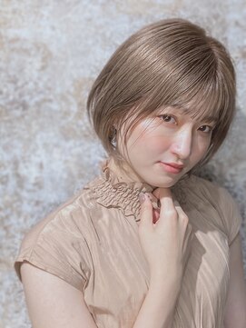 ティエラ 西新店(TIERRA) 大人可愛いミルクティーミニ艶髪ボブ×タンバルモリ 20代30代
