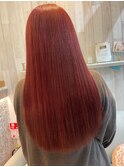韓国ヘア/カシスレッド/ベイビーピンク/ストレートヘア/