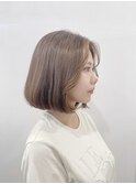切りっぱなしボブエアリーロング美髪ピンクブラウン《二子玉川》