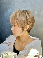 ナンバー 六本松(Number)&nbsp;大人可愛い20代30代40代丸みショートボブ/ミルクティーベージュ