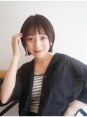 切りっぱなしボブ/顔周りレイヤー/前髪/原宿神宮前