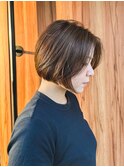 前髪長めが大人っぽい♪ナチュラルボブ