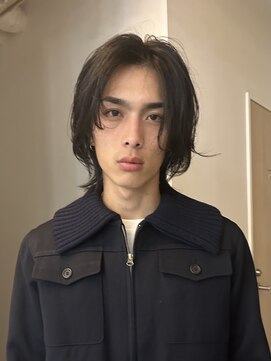 メゾンアクア 表参道(Maison ACQUA) =メンズボブ/ダークアッシュ/ニュアンスパーマ／メンズウルフ