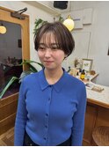 マッシュショート/ショートヘア/ワイドバング/丸みショート