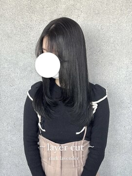 ライフイズ 磐田本店(Life is...) レイヤーカット/ダークラベンダー/顔まわりレイヤー
