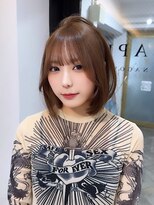 ラピス 名古屋駅前店(Lapis)&nbsp;ミルクティーブラウン/ボブ/顔まわりカット