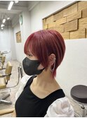 ウルフカット×チェリーレッド夏くびれヘアケアブリーチ所沢