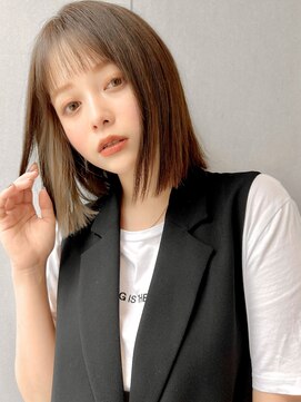 ジェム(GEM) チェリーレッド/細みハイライト/ホワイトブロンド/ボブ★98