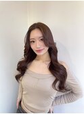 マロンブラウン/レイヤーカット/韓国風巻き