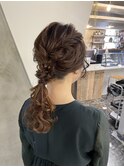 編み下ろしダウンポニー