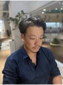 七三分けセンターパート40代