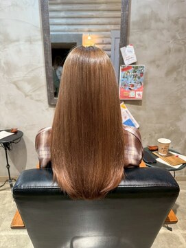 クレエ ヘアー デザイン(creer hair design) 透明感ベージュワンカラー×うるツヤストレートロングヘア