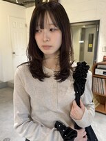パーク ヌース(PARK/NOOS)&nbsp;ミディアムレイヤー顔まわりレイヤーマロンブラウンカラー