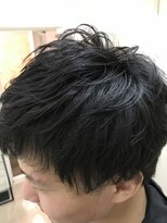 パティオンツー(PATIONN2)&nbsp;ナチュラルブラックメンズマッシュレイヤーラフカールパーマ