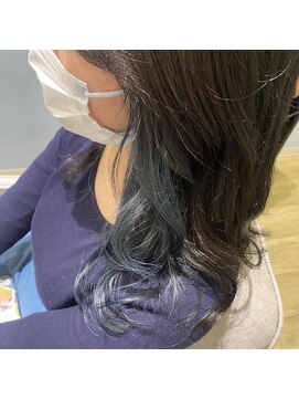 フレーム へアアンドトリートメント 天王寺北口店(FRAME) 暗髪×インナーブルー