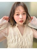 爽やかオリーブメロンベージュ×イヤリングカラーミディ