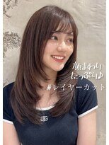 アフロート ルヴア(AFLOAT RUVUA)&nbsp;小顔★【顔まわりたっぷりレイヤー】×【モテベージュカラー】♪