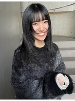ノラギンザユー(NORA GINZA/U)&nbsp;顔まわりレイヤーカット顔まわりカットロングヘア黒髪