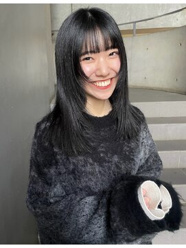 ノラギンザユー(NORA GINZA/U) 顔まわりレイヤーカット顔まわりカットロングヘア黒髪