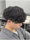 大分府内大分駅メンズマッシュ波巻きスパイラルパーマ波巻き