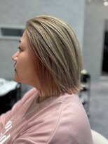 ヘアデザインファブロ イオンモール宮崎店(hair design FABRO.)&nbsp;ホワイトベージュ×サーモンオレンジ×インナーカラー