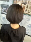 ショートボブ×前髪なし♪