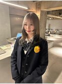 イメチェン美髪ブルーブラック外ハネボブワイドバング