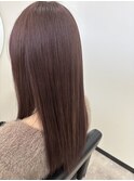 ケラチンブローアウト×ピンクブラウン