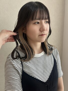 ミリ 奈良店(mm) インナーカラー/ベージュ/近鉄奈良/学割/奈良/くびれヘア/顔周り