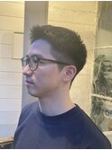 ツーブロック刈り上げベリーショートジェル仕上げアップバング