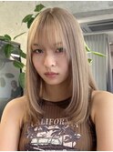 冬カラーブリーチ×透明感ミルクティー◎20代30代小顔レイヤー