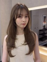 アース コアフュールボーテ 上田店(EARTH coiffure beaute)&nbsp;ナチュラルベージュ_ヨシンモリ_顔周りレイヤー_レイヤーカット