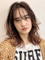 ピークアブー 原宿ハラカド(PEEK-A-BOO)&nbsp;ミディアムウルフレイヤー/グラデーションカラー/薄め前髪くせ毛