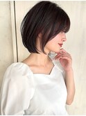 似合わせショートボブ30代40代50代前下がり小顔銀座丸顔面長黒髪
