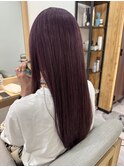 艶ラベンダーボルドー×ストレートロング