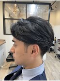 【メンズ】ビジネス×サイドパート【knit銀座 荒柄ノエル】