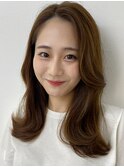 (韓国風/くびれヘア/ロングヘア/前髪/サイドバング/小顔)