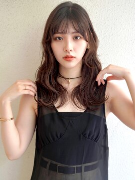 ブゾン(buZon) 【buZon ブゾン】ロングウェーブ×斜めバング/グレージュカラー