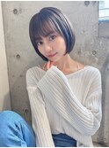 ナチュラルブラウンアッシュカラー×ショートボブ