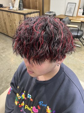 エルオム(EL.HOMME) 【TAKASHI】レッドハイライト×ソフトツイスパ