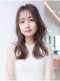 ミディアムレイヤー/大人可愛い/髪質改善/シースルーバング