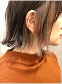 大人美人透明感艶カラーインナーカラーハイトーンベージュ