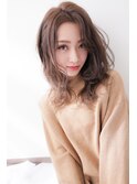 ラベンダーミルクティー刈り上げマッシュショートくすみベージュ