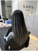 バレイヤージュ/チェリーブラウンミニウルフデジタルパーマ