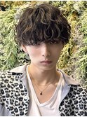 20代30代シャドウパーマ/グレー/ブルーカラー/波打ちパーマ