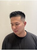 メンズバーバーベリーショートフェザーアップフェードスタイル