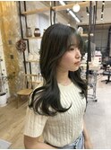 ブリーチ無しダブルカラーでオリーブカラー