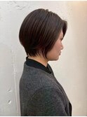 小顔ショートダークブラウン髪質改善マニッシュ◎20代～50代